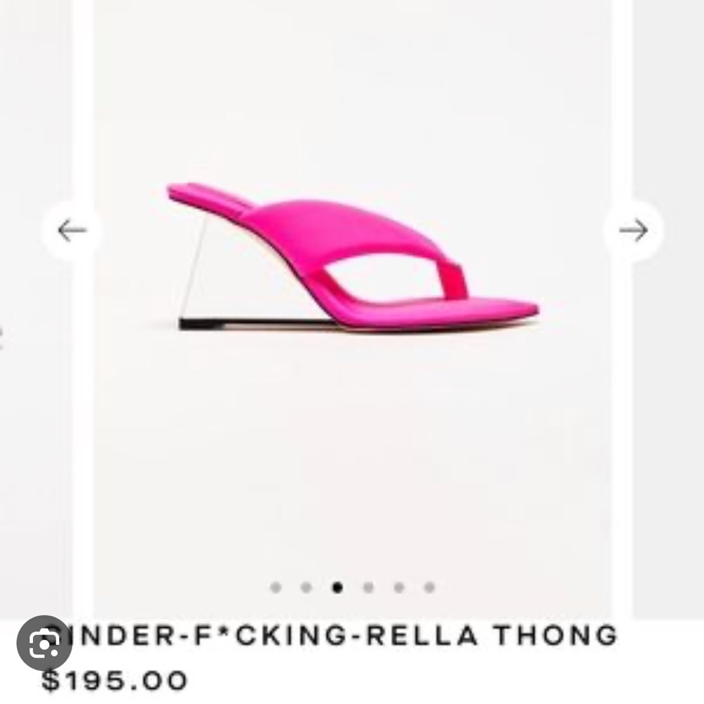 Good American Hot Pink Cinderella Thong Sandal runs small if you a 9 it will fit